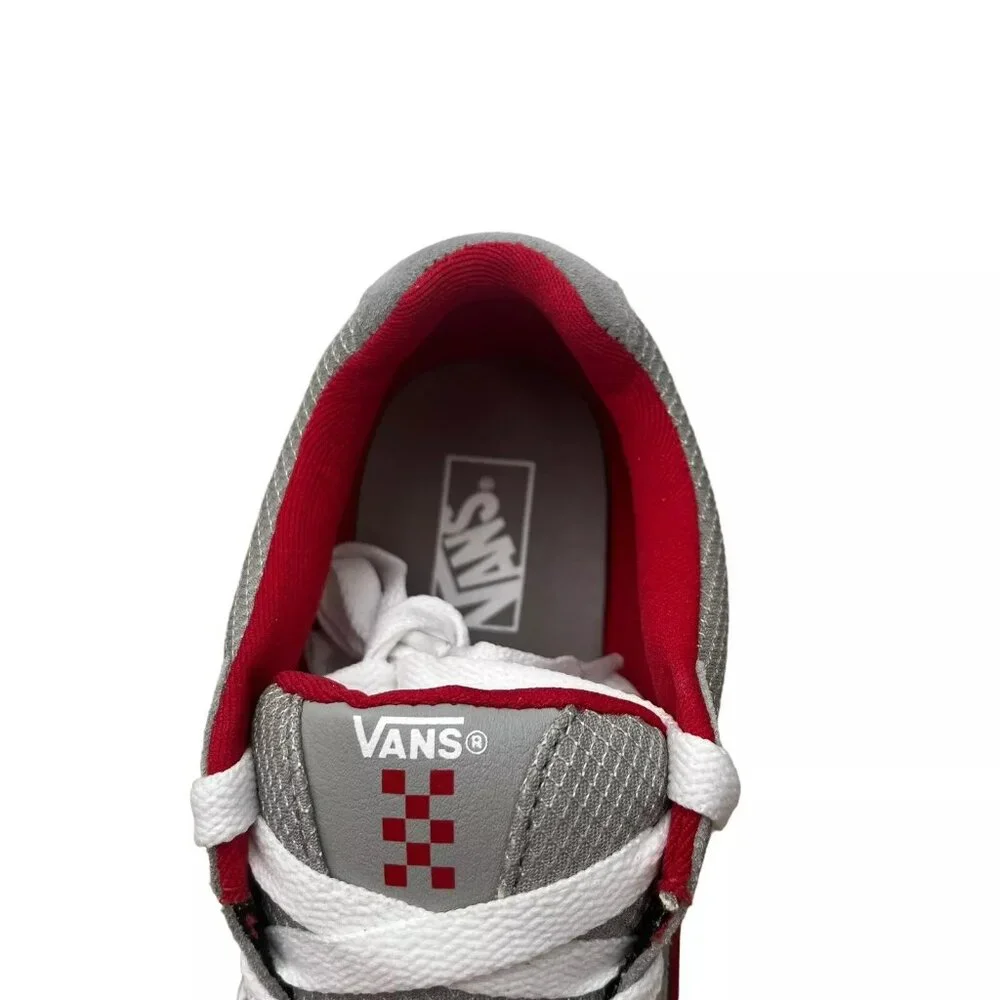 Vans Caldrone Youth Boy's Suede Sneakers Size‎ 5 Gray-Red Classic Stylish Shoes